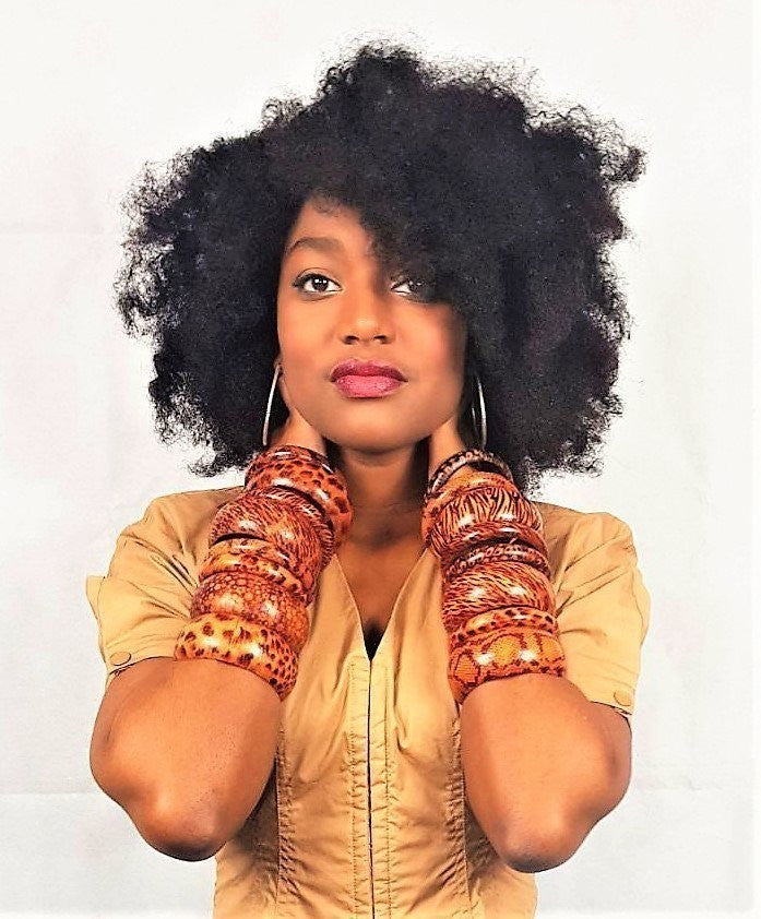 Flower Handmade African Wooden Bracelets