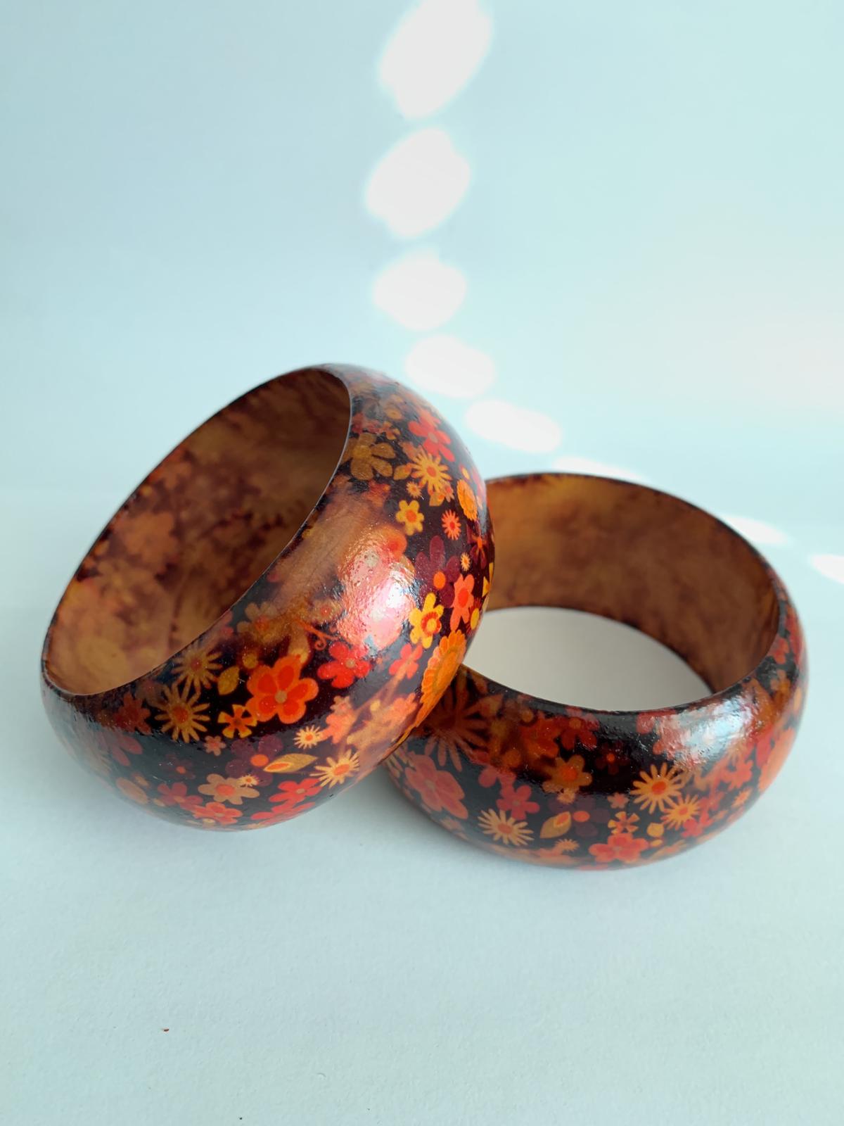 Flower Handmade African Wooden Bracelets