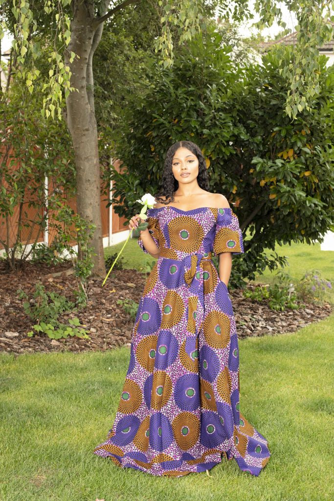 Anissa African Print Maxi Dress