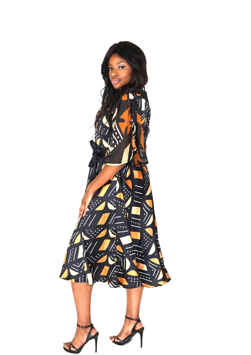 Bogolan Silk Midi Dress