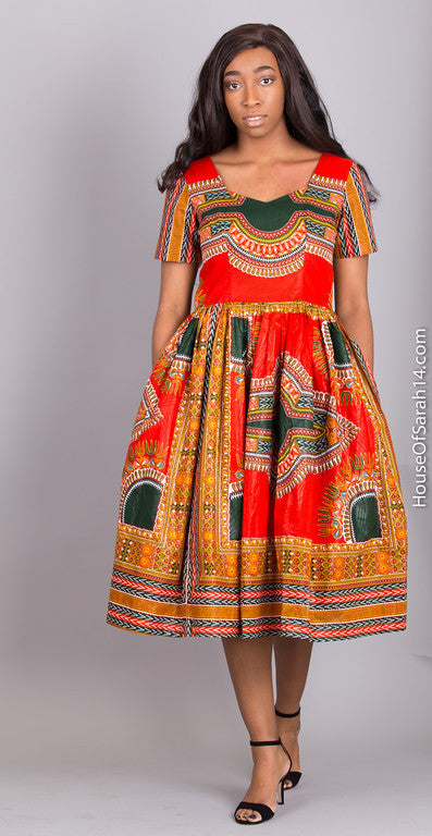Bordeaux Dashiki Dress - HouseOfSarah14