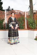Sherika Black Antic Print Maxi Dress