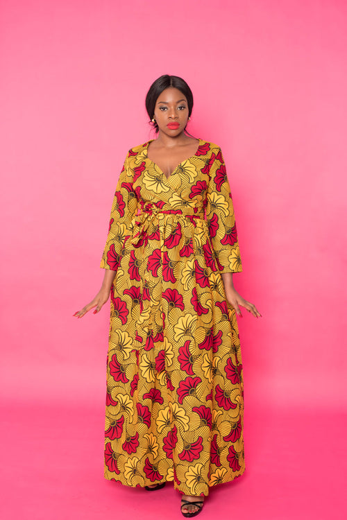 Abena African Print Maxi Dress