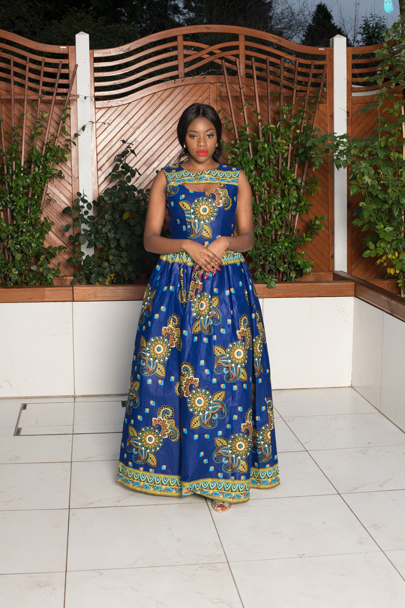 Nina African Print Maxi Dress