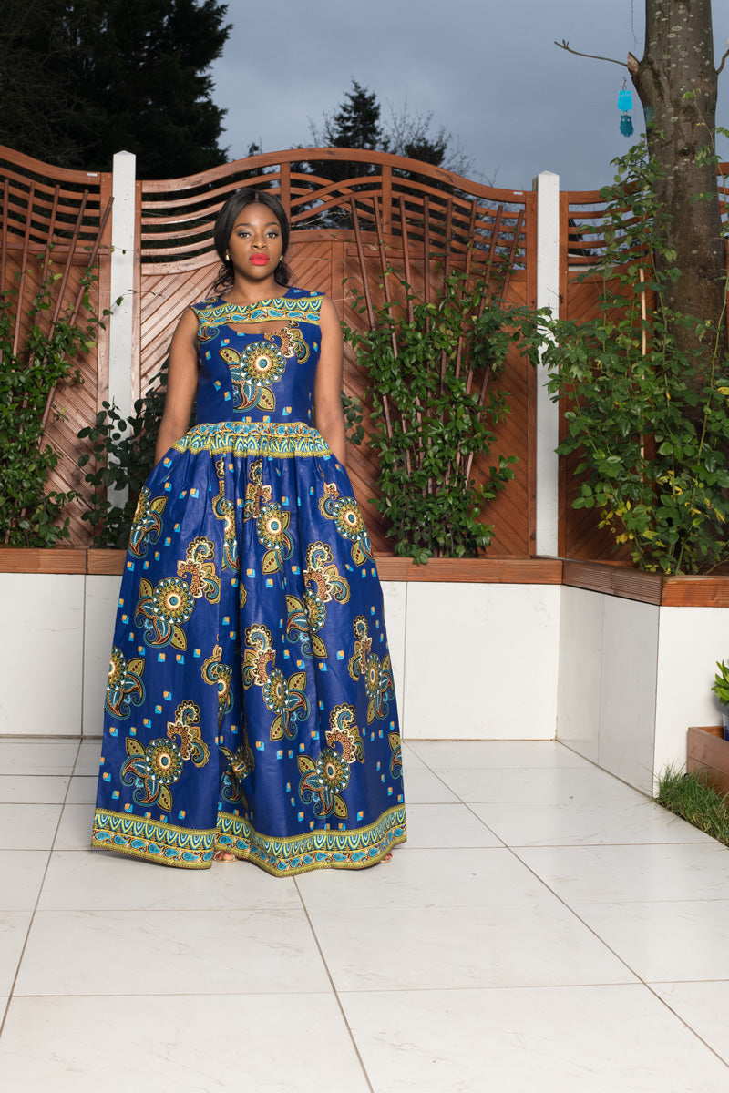 Nina African Print Maxi Dress