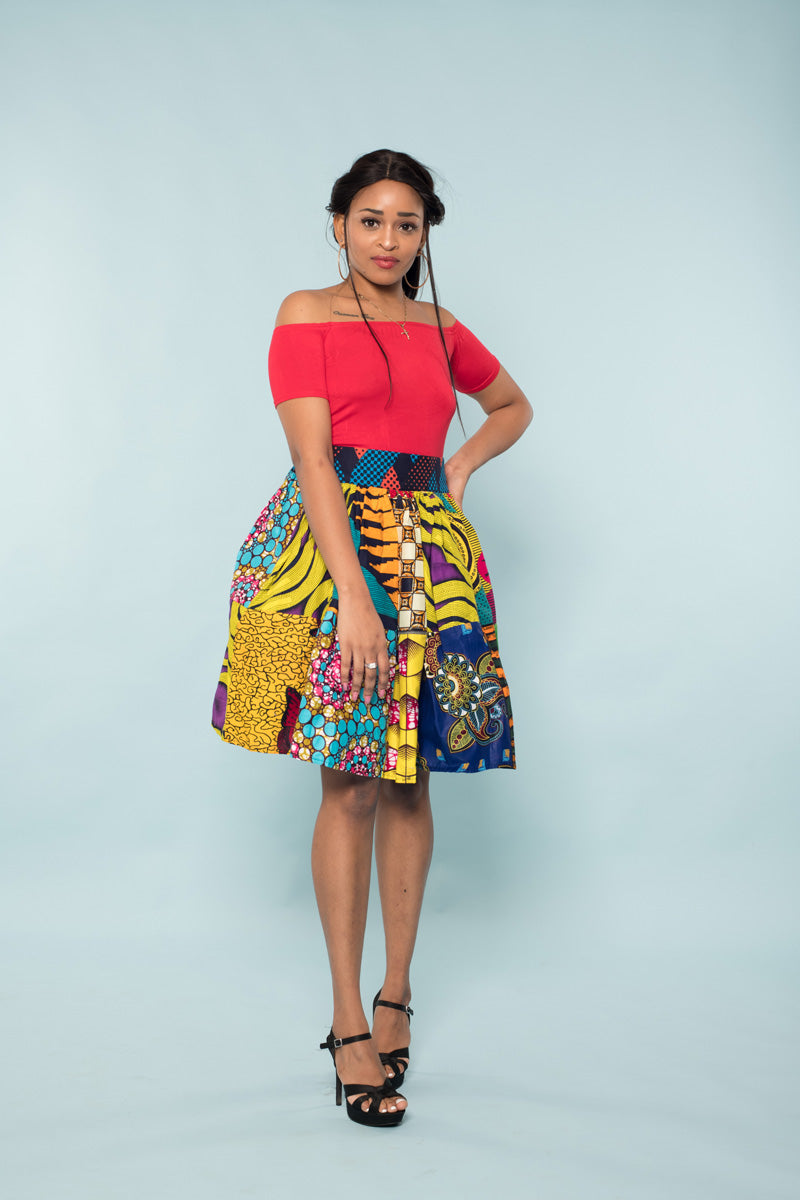 Bastos Patchwork Midi Skirt