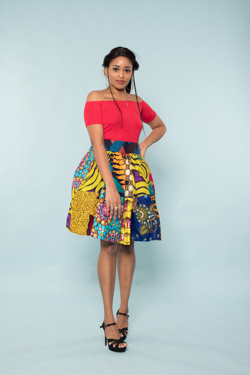 Bastos Patchwork Midi Skirt