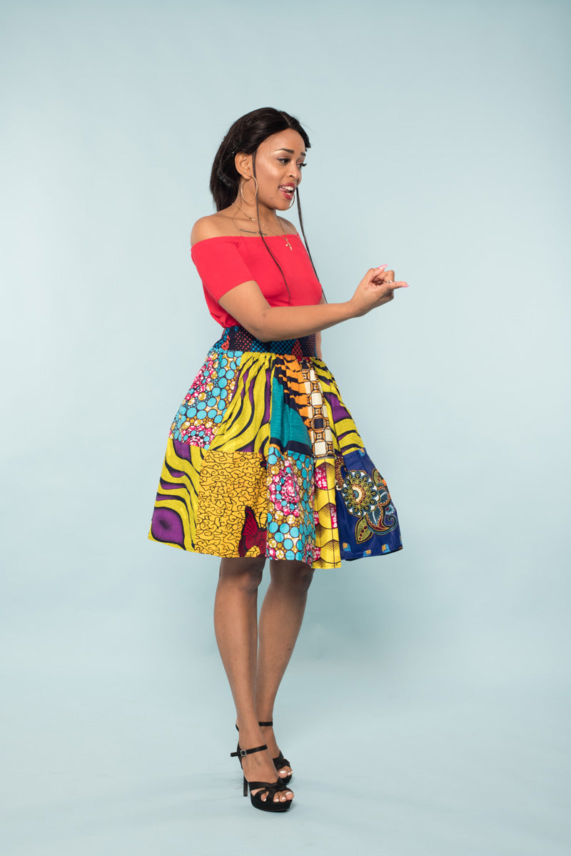 Bastos Patchwork Midi Skirt