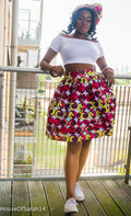 Kimoko African Print Midi Skirt
