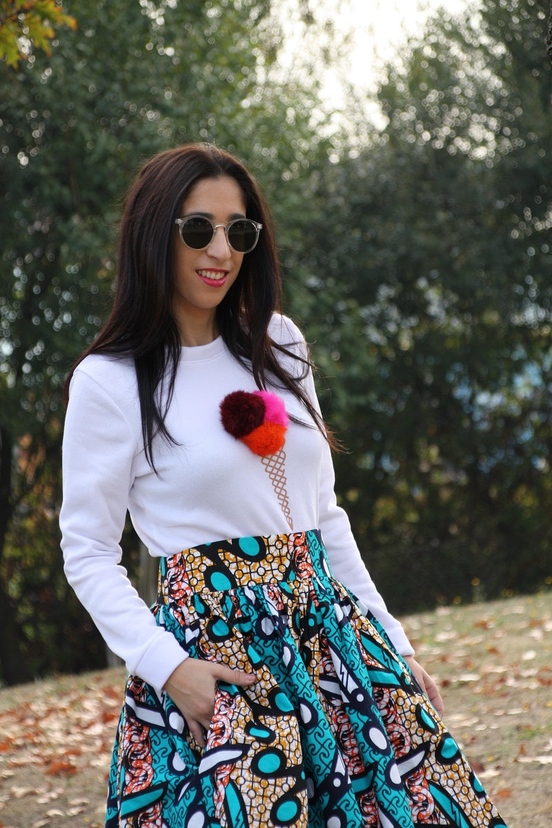 Samba African Midi Skirt