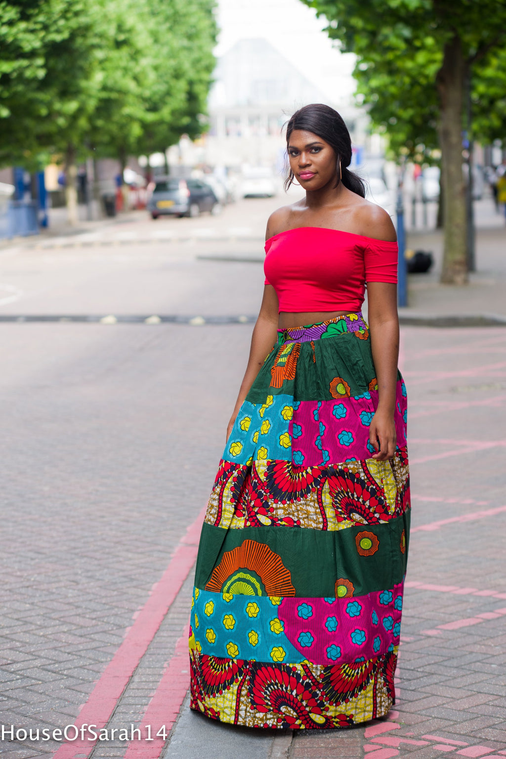 Tontah Patchwork Maxi Skirt