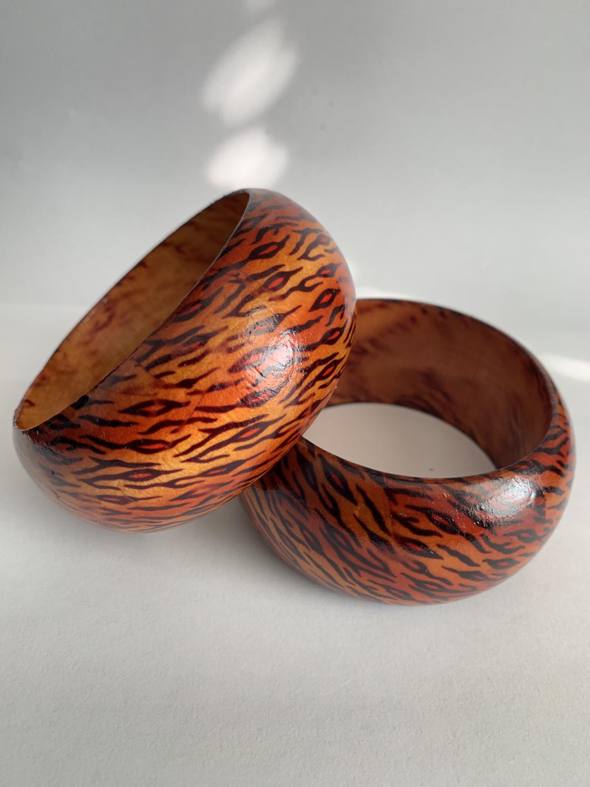 Zebra Skin Handmade African Wooden Bracelets