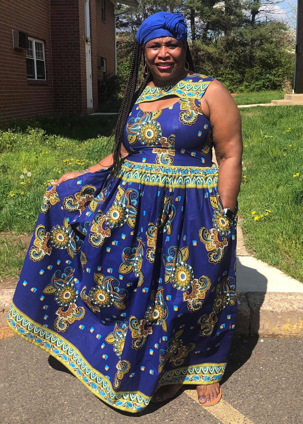 Nina African Print Maxi Dress