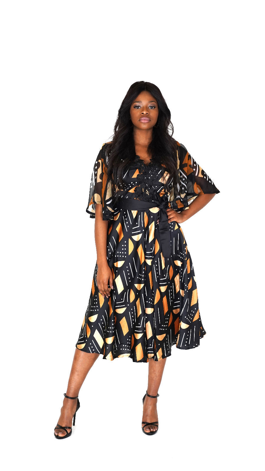 Bogolan Silk Midi Dress