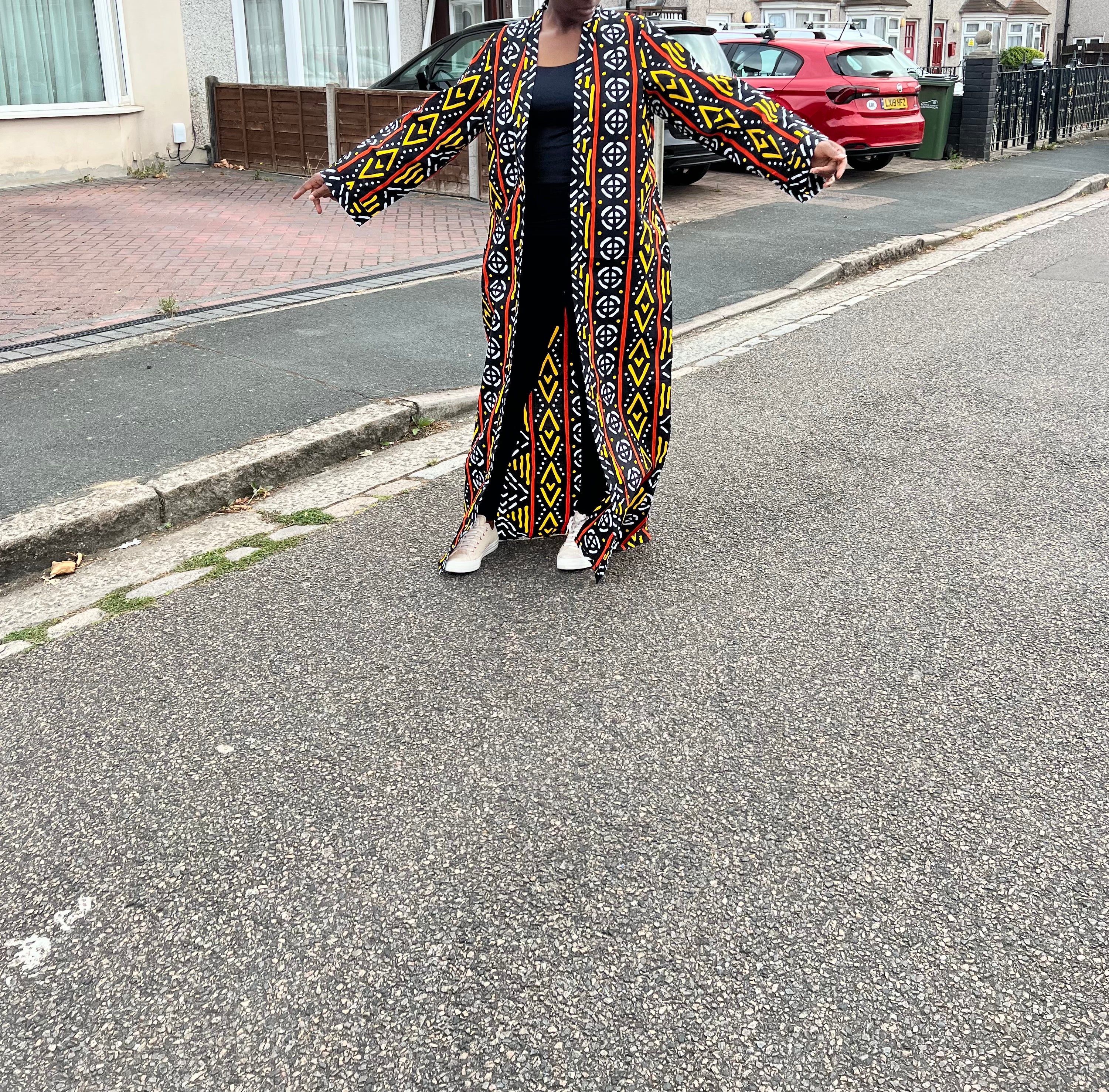 Tankou Black Ankara Kimono Jacket