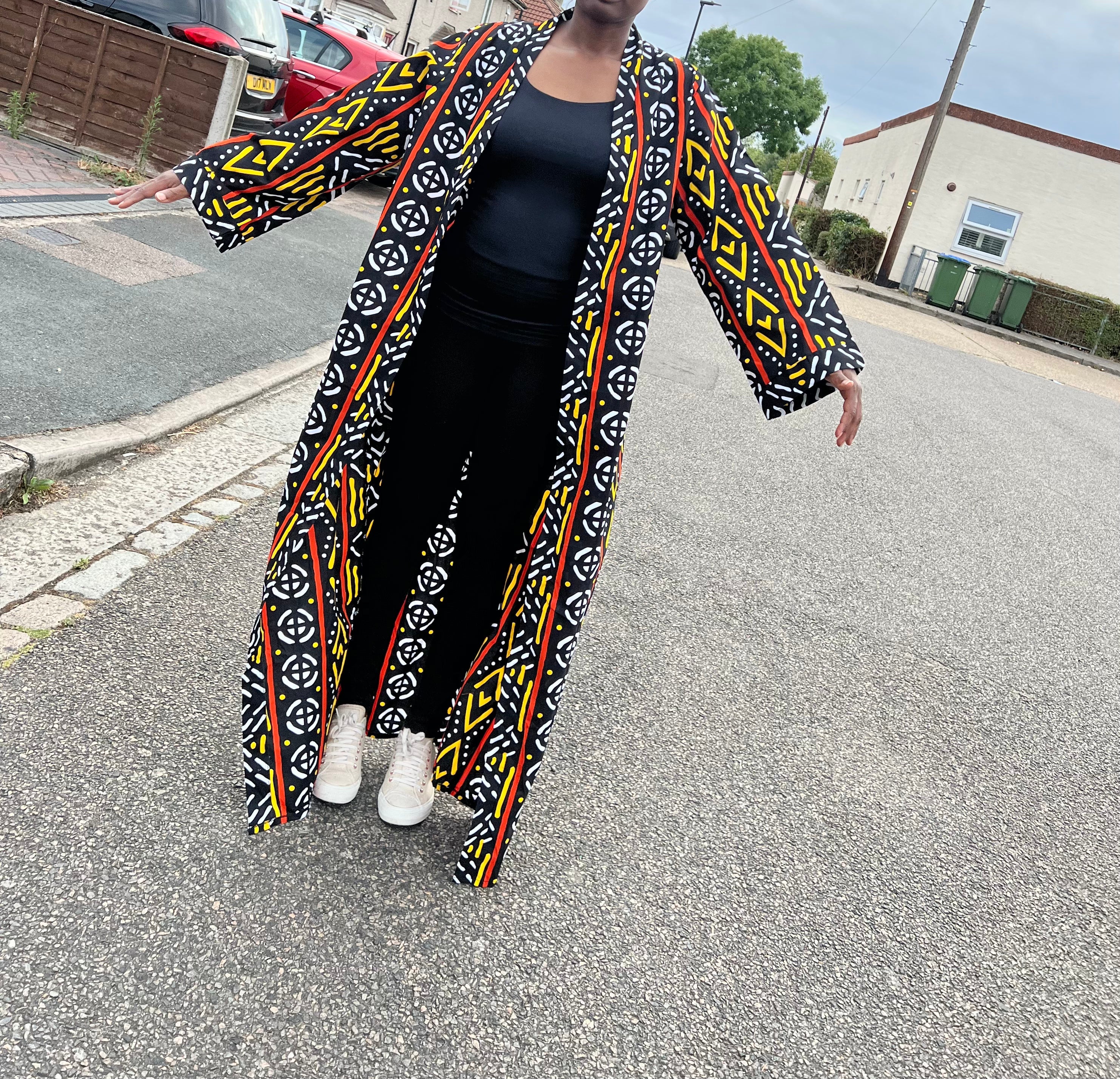 Tankou Black Ankara Kimono Jacket