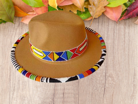Zulu Doubled Layered Beaded Fedora Hat