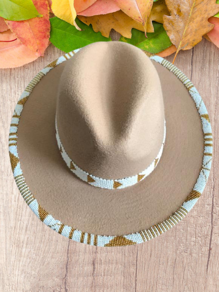 Zulu Doubled Layered Beaded Fedora Hat