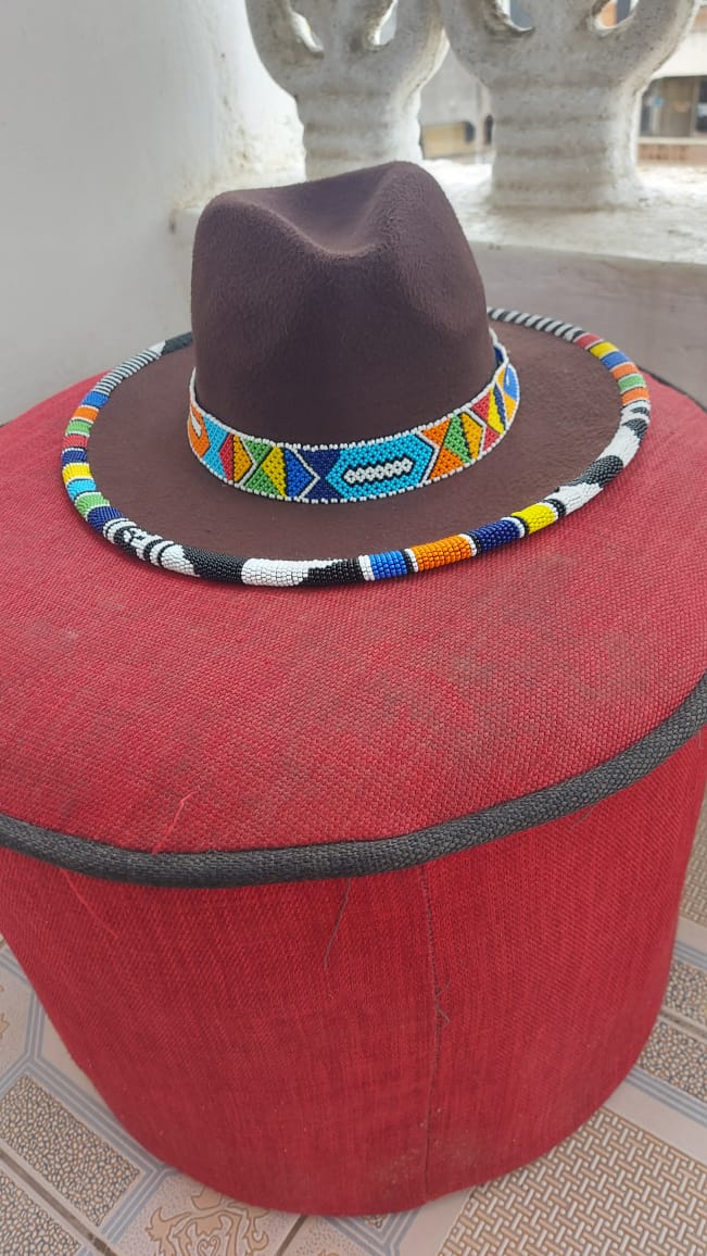 Zulu Doubled Layered Beaded Fedora Hat