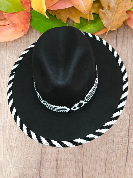 Zulu Doubled Layered Beaded Fedora Hat