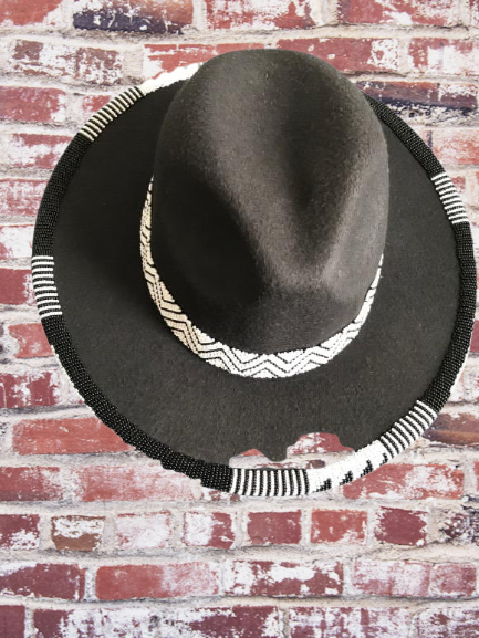 Zulu Doubled Layered Beaded Fedora Hat
