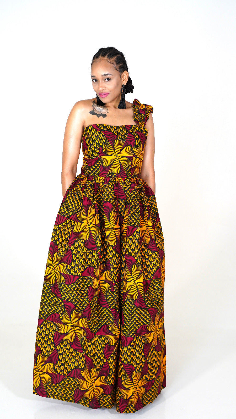 Nene African Print Maxi Dress