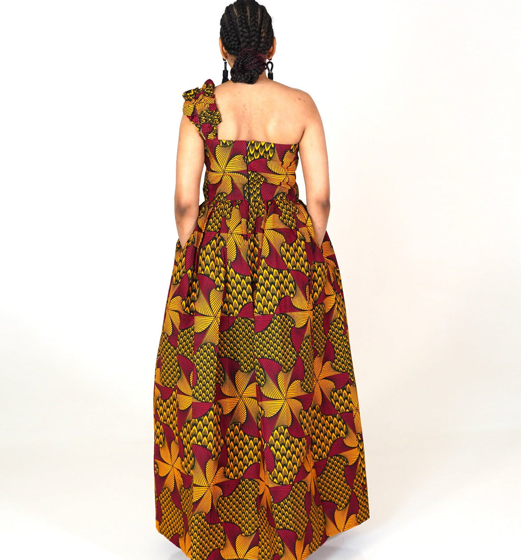 Nene African Print Maxi Dress
